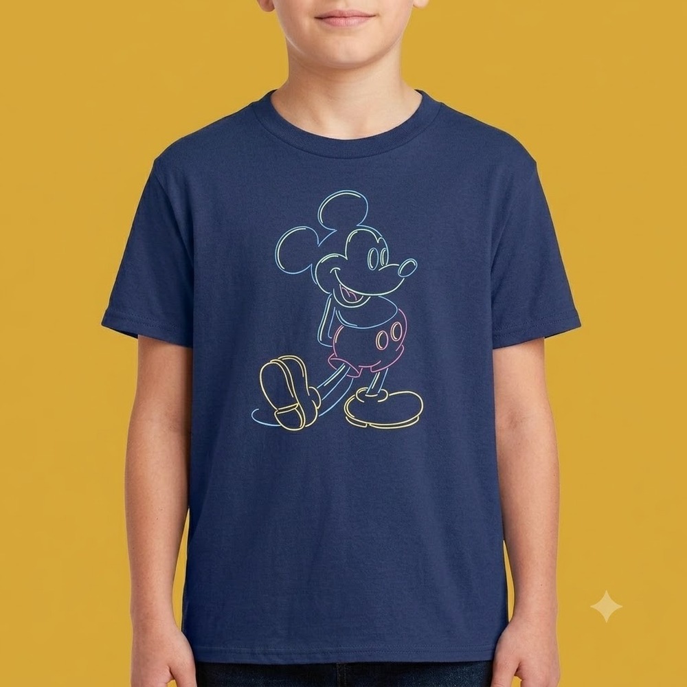 Disney Mickey Mouse Graphic T-Shirt Youth Large Blue Short Sleeve